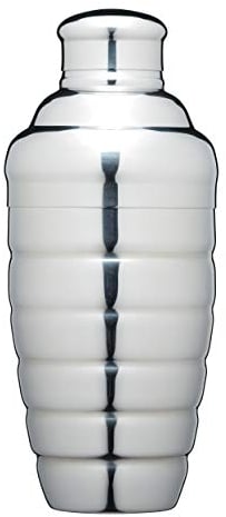 BarCraft Art Deco Cocktail Shaker with Recipes in Gift Box, Stainless Steel - Easy Grip, 500 ml