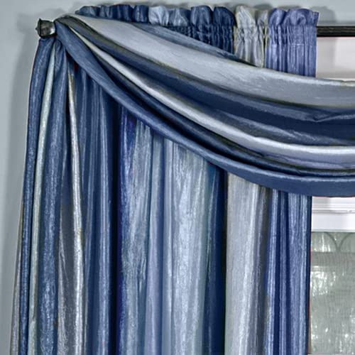ACHIM Sheer Scarf Valance, 50 x 144 in, Blue, Light Filtering