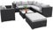 Hansson Polyrattan Lounge Set für 6-7 Personen, Gartengarnitur Sitzgruppe mit Tisch