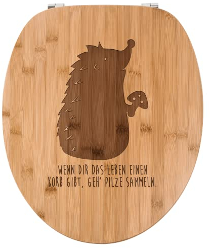 Mr. & Mrs. Panda WC Sitz Igel mit Pilz - Geschenk, Fliegenpilz, Toilettendeckel, Wald, Klodeckel, WC-Sitz, Winterschlaf, Pilze suchen, Klobrille,