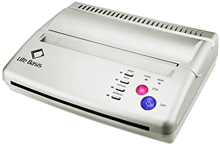Thermal Stencil Tattoo Transfer Papiertransfermaschine von LifeBasis, mit 600 Digital Mustern als Geschenk, Thermo Drucker Printer Kopierer Thermodrucker für Temporäre Tattoos Tätowierung MEHRWEG