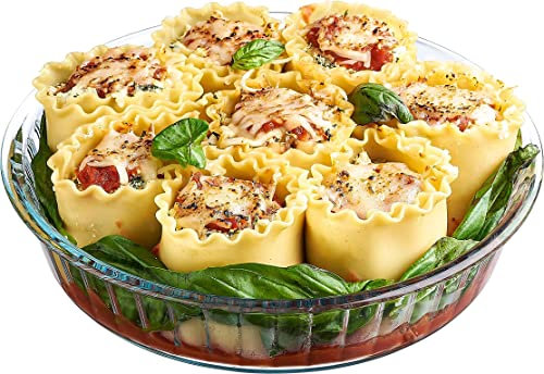 SIMAX Glass Pie Pan for Baking, 10.25 Inch Deep Round Pie Plate Dish, Apple, Pumpkin, Holiday Pies, Fluted Pie Holder, Oven Safe Tray, Borosilicate Glass Cake Tin