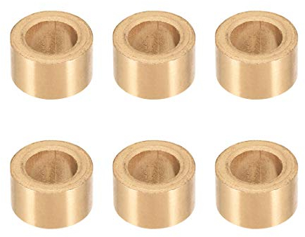 sourcing map Lagerhülse 10mm Bohrung x 16mm Außendurchmesser x 10mm Länge Selbstschmierende Buchsen aus gesinterter Bronze 6 Stk.