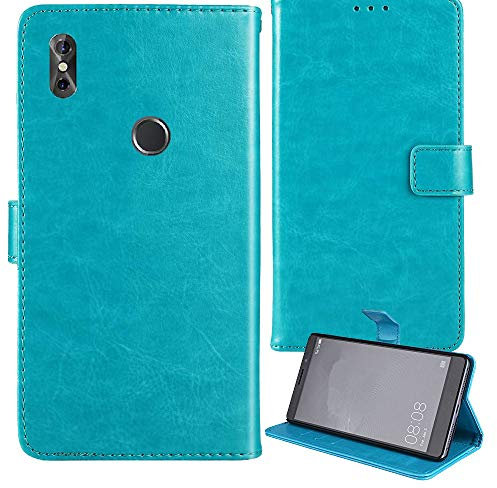 Gukas Flip Premium Retro Business Cuir Housse Coque Étui pour Konrow Sky Plus 6.2 Cas Magnétique Téléphone Couverture Protecteur Portefeuille Cover Case Support Stand (Bleu)