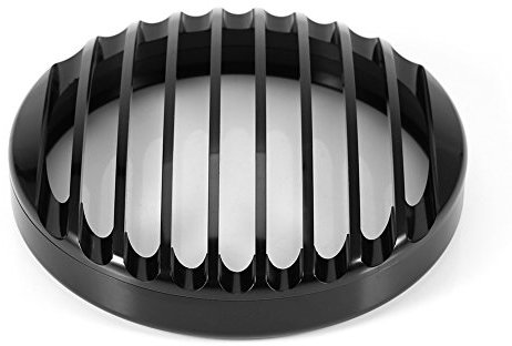 Fydun Griglia Fanale Moto, 5 3/4 Griglia Faro Anteriore Moto Nero per XL 883 1200, Copri Faro Moto Protezione Faro in Alluminio Copertura Faro Moto, Superficie Lucida Anodizzata