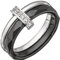 Jobo Damen-Ring aus 925 Sterling Silber und schwarzer Keramik mit 6 Zirkonia Größe 58