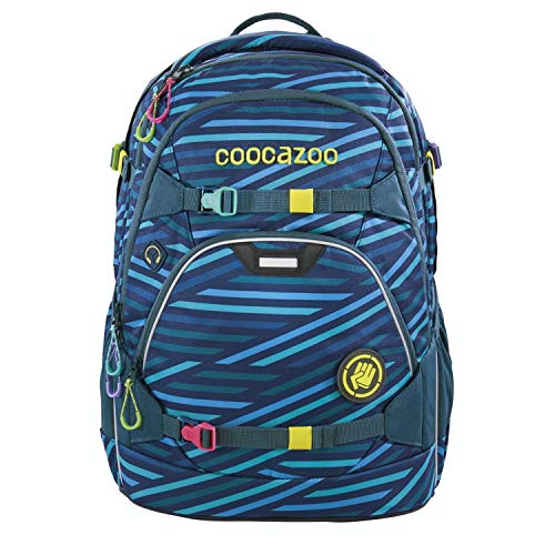 Coocazoo Schulrucksack ScaleRale Zebra Stripe Blue blau, ergonomischer Tornister, höhenverstellbar mit Brustgurt und Hüftgurt für Jungen ab der 5. Klasse, 30 Liter