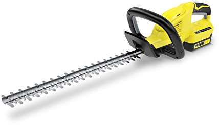 Kärcher 18V Akku-Heckenschere HGE 18-45 Akku Set, inkl. 18V/2,5Ah Akku und Schnellladegerät, Schnittlänge 45cm, diamantgeschliffene Klinge, Gewicht 2,68kg, Leistung: max 250m