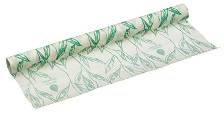 KitchenCraft Natural Elements Reusable Food Wrap Roll, Vegan Beeswax Free Non PVC Alternative to Cling Film, Organic Cotton, 1m x 25cm