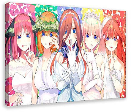 Anime-Poster The Quintessential Quintuplets, 5 Leinwand-Poster, Schlafzimmer, Dekoration, Sport, Landschaft, Büro, Raumdekoration, Geschenk, 30 x 45 cm