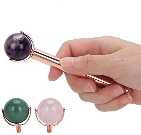 gua sha stein, roller gesicht gua sha rosenquarz Jade Roller and Gua Sha Massage Set Rosenquarz Roller grünem Aventurinmaterial Roller natürlicher Jade für Roller Massage Gesichts Halshaut Wangen