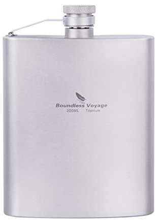 Boundless Voyage Flasque de poche en titane 200 ml pour le camping ou le whisky