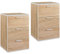 Yaheetech 2er Set Nachttisch Nachtschrank 3 Schubladen Nachtkommode mit Metallgriffe 60cm hoch Beistelltisch Schubladenschrank für Schlafzimmer/Wohnzimmer, Eiche