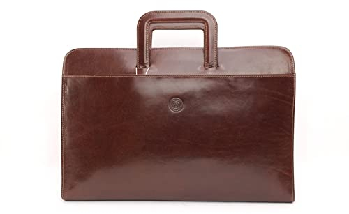 Giudi ® Laptop Macbook Hülle Mit Griff Laptoptasche Sleeve 17 Zoll Reisverschluss Echtleder Businesstasche Aktenmappe