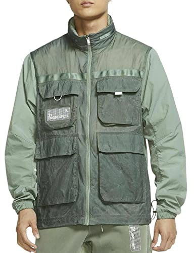 Jordan 23 CK8935-313 Veste coupe-vent à fermeture éclair intégrale, vert, L