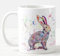 Vixar Hare Wildlifer Watercolour Art Coloured Mug Cup Gift Birthday Work Office Christmas Tea Coffee H2 (White)