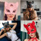 SINSEN Damen Leder-Katzenmaske, sexy Halbgesichts-Augenmaske, Cosplay-Kostüm, Requisiten, Halloween, Party, Maskerade, Karneval, Zubehör (3 Stück)