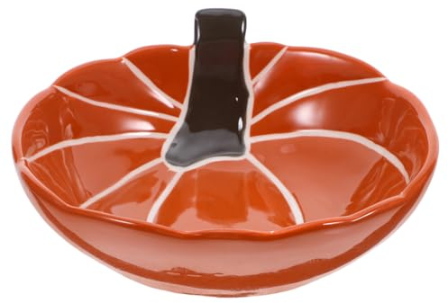 Luxshiny Halloween Ceramic Pumpkin Bowl - Hand-Painted Decorative Serving Plate for Salad Dessert Candy - Unique Tableware for Home Parties and Seasonal Decor