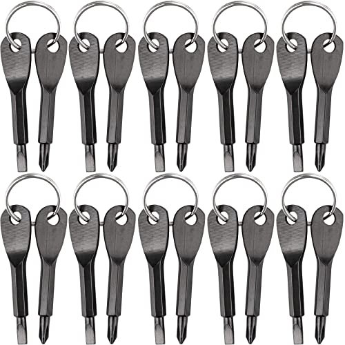 10PCS Pocket Keychain Screwdriver Tools Set, Outdoor Tool Gadgets Kit Travel Screwdriver Keychain with Key Ring for Dad Gift, Electrician, DIY