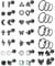 Milacolato 22 Paar Knorpel Ohrstecker Set für Frauen Männer 316L Edelstahl Mond Stern Schlange Blatt CZ Geometrischer Knorpel 20G Tragus Helix Ohr Piercing Flach Zurück Ohrstecker Piercing Schwarz