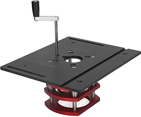 Mesa de router Lfit, rango de sujeción 64-66mm Elevador universal para router fijación fija elevación manual aleación de aluminio acero inoxidable para el trabajo de la madera (negro)