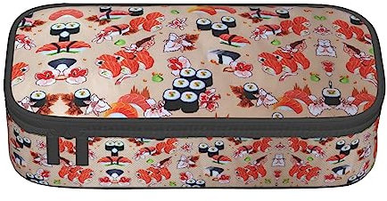 Federmäppchen mit Maryland-Flaggen-Druck, große Kapazität, Stifteetui, einfache Schreibwaren-Tasche, College, Büro-Organizer, Leckeres Sushi, Einheitsgröße, Taschen-Organizer