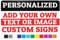 LZXSXZ Panneau en métal personnalisé - Personnalisable Signalétique Panneaux de Sécurité - Panneau Signalétique pour Bureau, Entreprise, Lieu de Travail, Maison