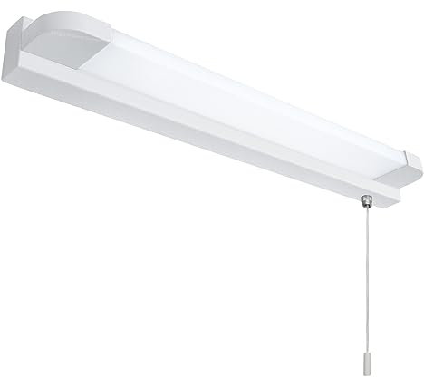 Long Life Lamp Company LED Mirror Light Pull Cord Switch Cool White 6500k 7W IP44 Shaving Wall Light Bathroom ML17