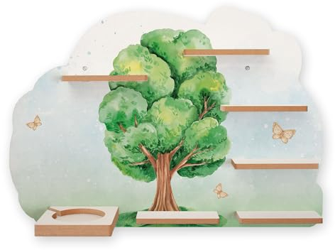 Kreative Feder Sammel-Regal „Baum“ Regal geeignet für Tonie Box und Tonies Wandregal für Musikbox und Figuren ideal zum Spielen und Sammeln ca. 55x41 cm (Baum)