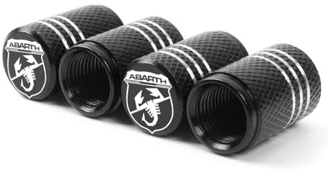 KardoL 4 Stück Hochwertige Ventilkappen Kompatibel mit für FIAT Abarth 124 500 Grande Punto Spider 500C 595C 695C Evo - Stabiler Auslaufsicherer Ventildeckel,E