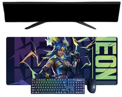 Valorant Game, XXL-Mauspad, 800 x 300 mm, Gaming-Tastatur, wasserdicht und 3 mm, rutschfeste Gummibasis, strukturierte Oberfläche