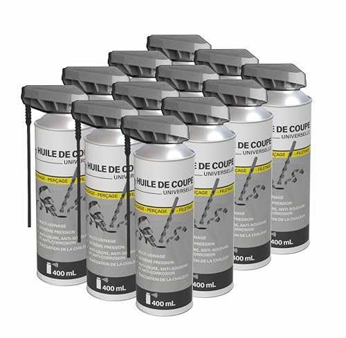 Méduze - Lot 12 x huile de coupe universelle 400mL - Multi usinages - Insoluble à l’eau - Professionnelle