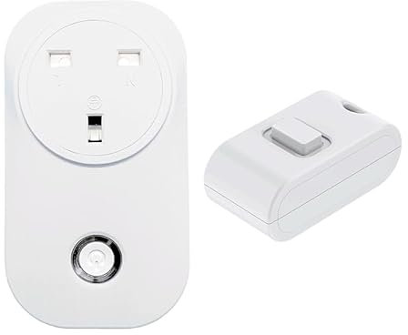 ECO-NEWLEAF Kinetic Remote Control Socket, 13A Wireless Plug With Self-powered Remoter for Household Appliances, 30m Operating Range, ECO-P01