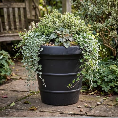 Trifibre Classic 66cm Rotomoulded Planter (140L) - Frost-Proof Black Effect | Heavy-duty plastic plant pot with 140L capacity, frost-proof and UV-resistant, ideal for gardens and patios.