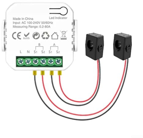 Smart WiFi Energy Meter, With Current Transformer Clamp, For Monitor The Power Production And Consumption(2CT)