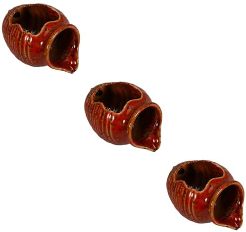 Kisangel 3 Stück Zirkulierendes Wasser Tontopf Hofglas Wassertank Wasserbrunnen Wasserbrunnen Solar Teichpumpe Außenbodenbrunnen Pool Großer Kühler Brunnen Keramikglas Rote