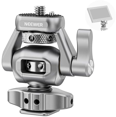NEEWER Supporto per Monitor da Campo per Fotocamera con Cold Shoe, Vite da 1/4, Perno Antitorsione, Rot. a 360°, Incli a 180°, Smorzamento Regolabile, Compatibile con SmallRig Camera Cage, MA017