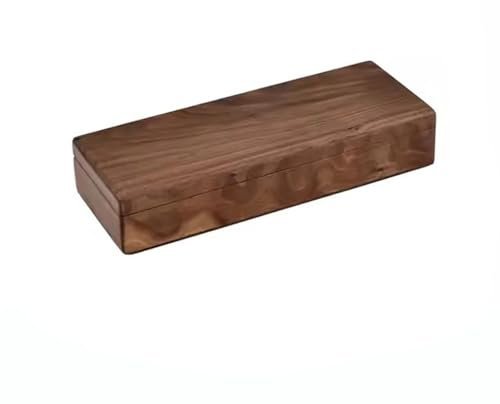 Boîte de rangement pour montres et bijoux en noyer noir massif pour bureau