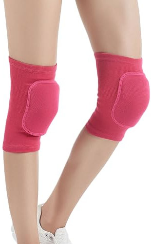 Letuwj Ginocchiere da pallavoloGinocchiere da ballo Ginocchiere da ballo Ginocchiere anti-collisione Yoga ispessito rosa rosso XS