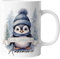 Tasse zu Weihnachten | Weihnachtstasse Tiere - Personalisiert mit Namen | Frohe Weihnachten - Kaffeetasse für Jungen und Mädchen - Pinguin | mug-txZ-122