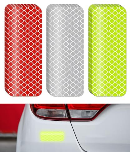 Flaconi 36PCS Auto Adesivi Catarifrangenti,Nastro Catarifrangente Adesivo,Strisce Catarifrangenti Adesive,Nastro Catarifrangente,Nastro Riflettente Adesivo,Adatto per Auto,Rimorchi,Moto,Casco da Bici