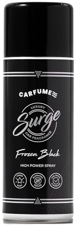 Carfume Classic Frozen Black Surge Can | Premium Ice, Citrus & Woody Fragrance | Luxury Black Unisex Car Air Freshener Spray - Odour Eliminator - UK Made Car Accessories