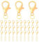 Kettenverschluss 100 Stück Armband Verschluss 14mm mit 200 Biegeringe, Ketten Verschlüsse, Schmuckverschluss, Karabinerverschluss, Verschlüsse für Schmuckherstellung (Gold)