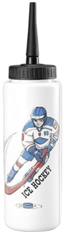 Eishockey Flasche 1 Liter mit Hockeyflasche mit einer Fußball-Sprühflasche | Eishockey Wasserflasche, Fußballwasserflaschen zum Wandern,