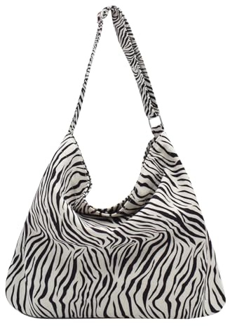 TeeYee Damen Stofftasche Leopard Pattern Schultertasche Retro Stil Mädchen Schultertasche Casual Tasche für Arbeit Schule