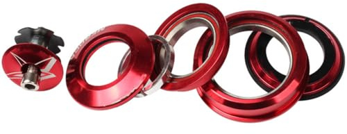 LIXSAZSE Vélo roulement Casque VTT Bol Ensemble en Alliage d'aluminium pressé intégré Tube Droit Fourche scellé Bouchons supérieurs Couverture