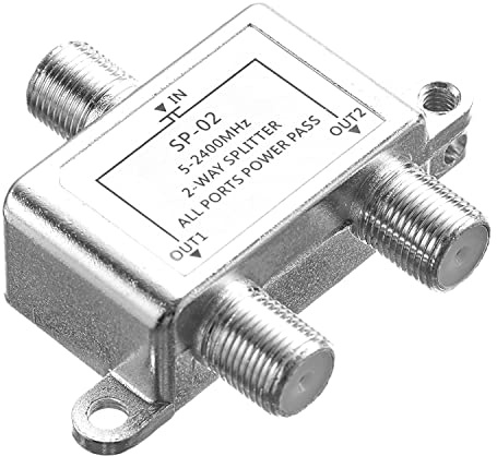 Orolotay Digital 2 Way Coaxial Cable Splitter 5-2400MHz, RG6 Compatible, Work with Analog/Digital TV Connections and Internet