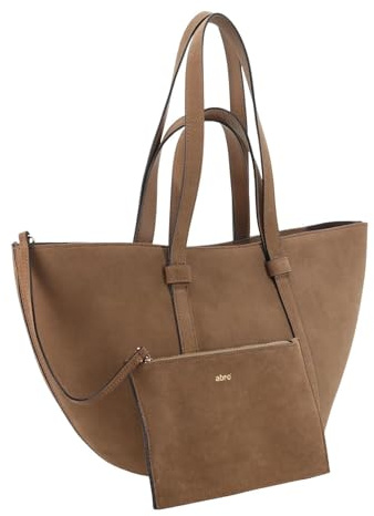 Abro Schultertasche Leather Suede Shopper COSMO Camel braun