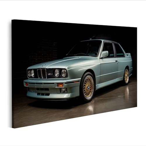 islandburner Bild auf Leinwand M3 E30 Poster Klassischer Sportwagen in mintgrün - Edition M1