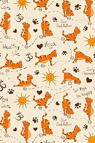 Notizbuch: Yoga Katzen Cover Design / 120 Seiten / Punktraster / DIN A5 + (15,24 x 22,86 cm) / Soft Cover
